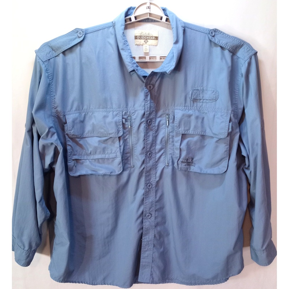 Cabela's Guidewear Men's Long Sleeve Fishing Outdoor Shirt, 3XL Reg, Blue